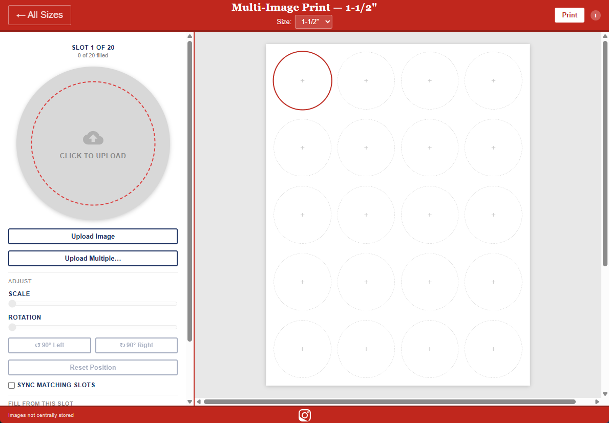 Multi-Image Template — full page view with slots filled